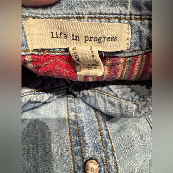 Life in Progress Western Boho Denim Shirt - Picture 13 of 16